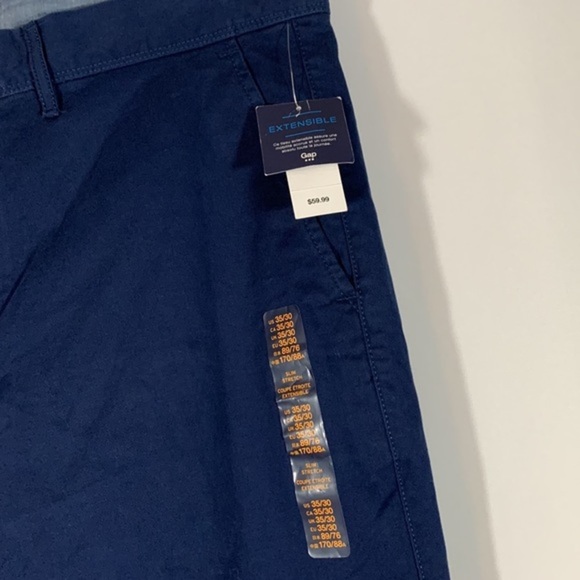Gap Khakis Navy Blue Slim Stretch Pants NWT - Picture 4 of 9